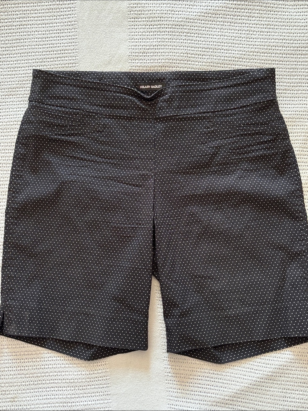 Hilary Radley Black with White Microdot Bermuda Shorts